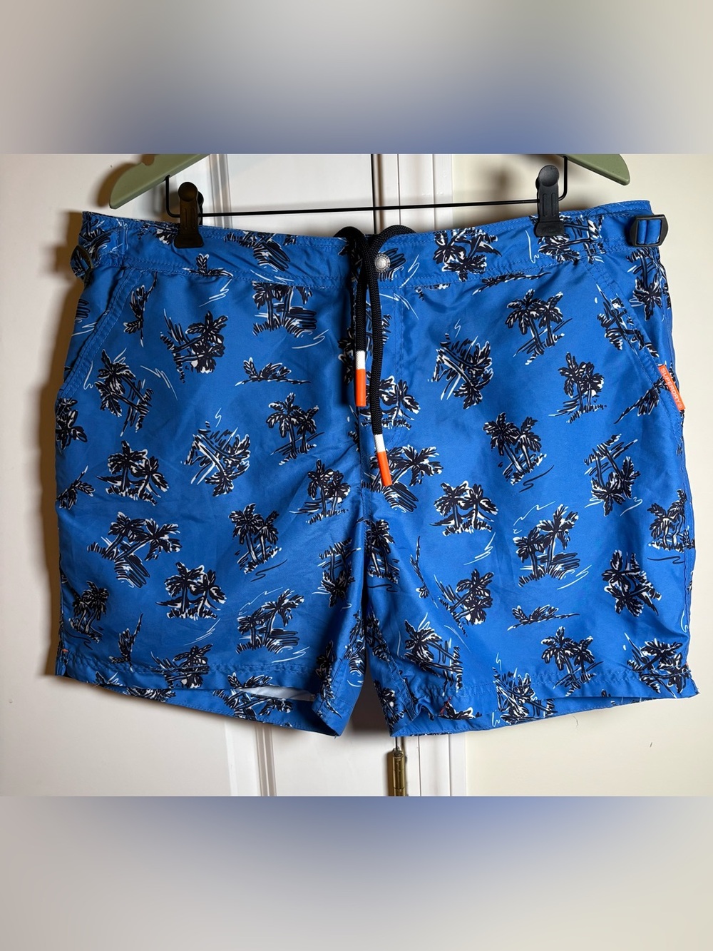 Superdry Royal Blue Palm-Print Swim Trunks